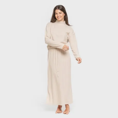 Saia midi canelada feminina