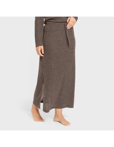 Saia midi canelada feminina Saia midi canelada feminina