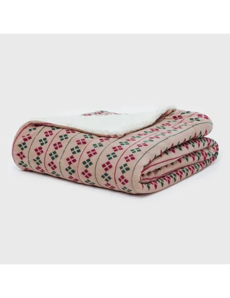 Manta sherpa Casimira bordô