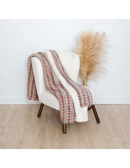 Manta sherpa Casimira bordô