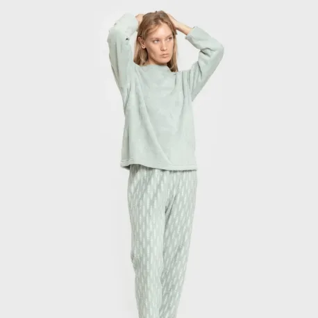 Pijama coral Espiga verde tiffany