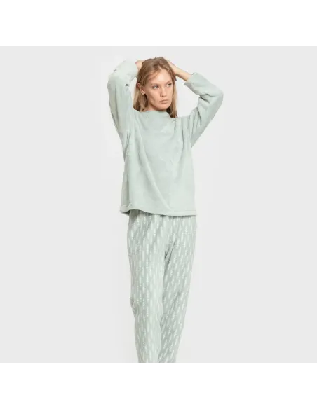 Pijama coral Espiga verde tiffany