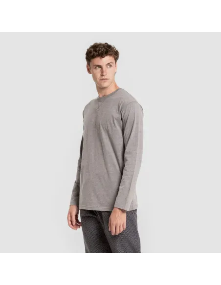 Pijama homem franela Polo cinza