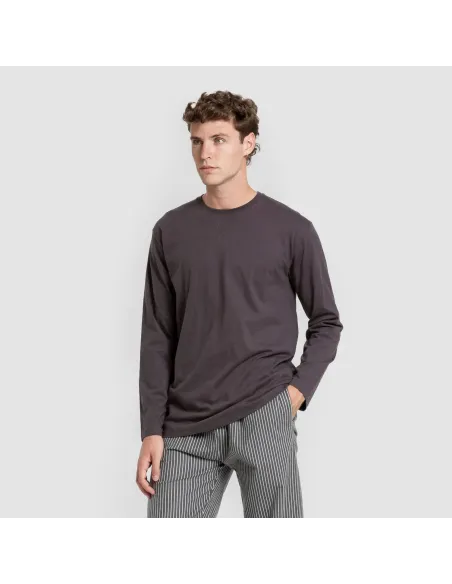 Pijama homem franela Raya Derek cinza marengo