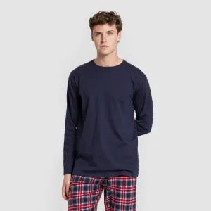 Pijama homem franela Cuadro Tuc  azul marinho