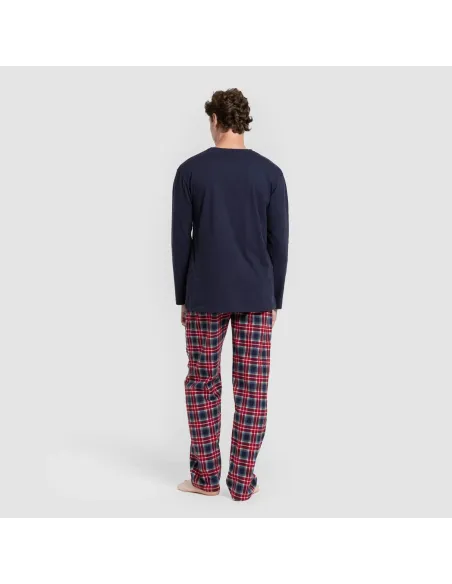 Pijama homem franela Cuadro Tuc  azul marinho Pijama homem franela Cuadro Tuc  azul marinho