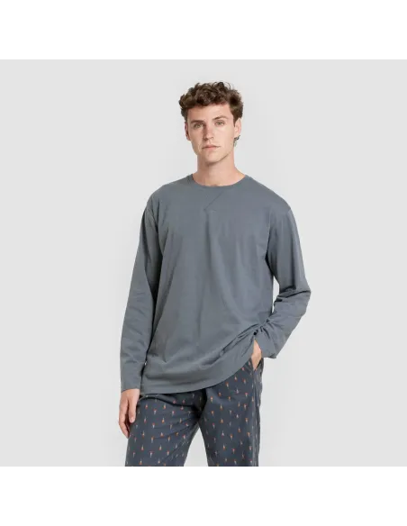 Pijama homem franela Pelayo verde azulado