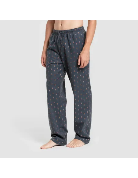 Pijama homem franela Pelayo verde azulado