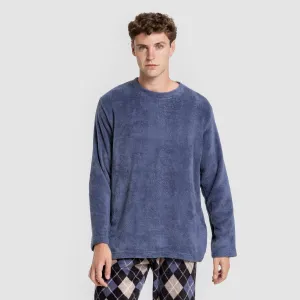 Pijama coral homem Cuadro Roldan azul