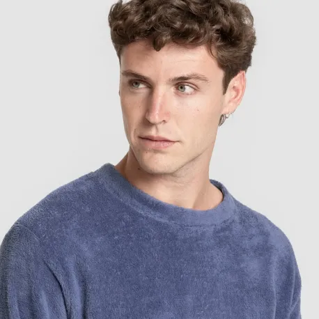 Pijama coral homem Cuadro Roldan azul