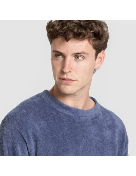 Pijama coral homem Cuadro Roldan azul