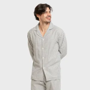 Pijama franela com lapela homem Raya Ceballos verde