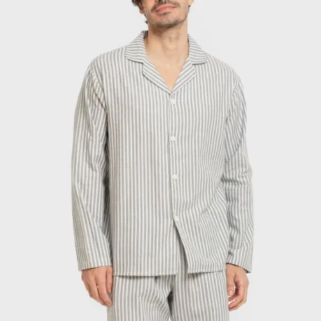 Pijama franela com lapela homem Raya Ceballos verde