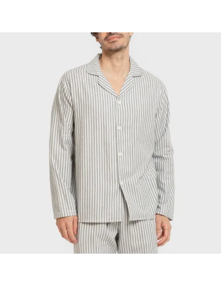 Pijama franela com lapela homem Raya Ceballos verde