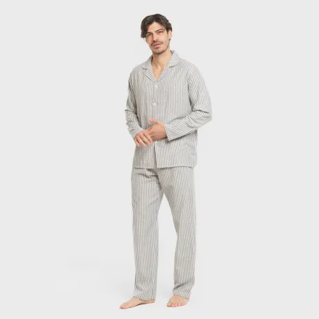 Pijama franela com lapela homem Raya Ceballos verde