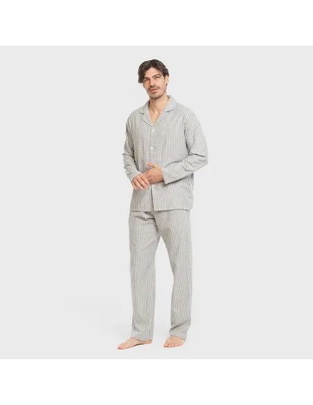 Pijama franela com lapela homem Raya Ceballos verde