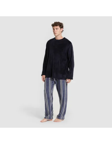 Pijama coral homem Raya Vinicius azul marinho Pijama coral homem Raya Vinicius azul marinho