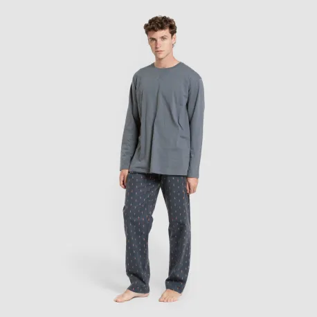 Pijama homem franela Pelayo verde azulado