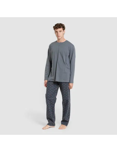 Pijama homem franela Pelayo verde azulado