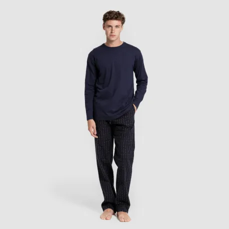 Pijama homem franela Monclova azul marinho