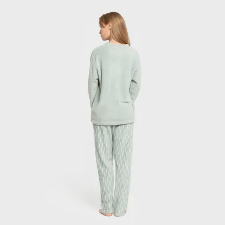 Pijama coral Espiga verde tiffany