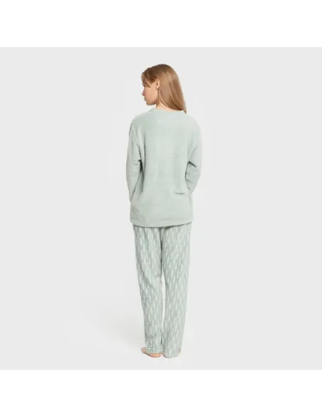 Pijama coral Espiga verde tiffany