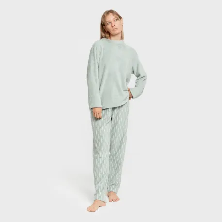 Pijama coral Espiga verde tiffany