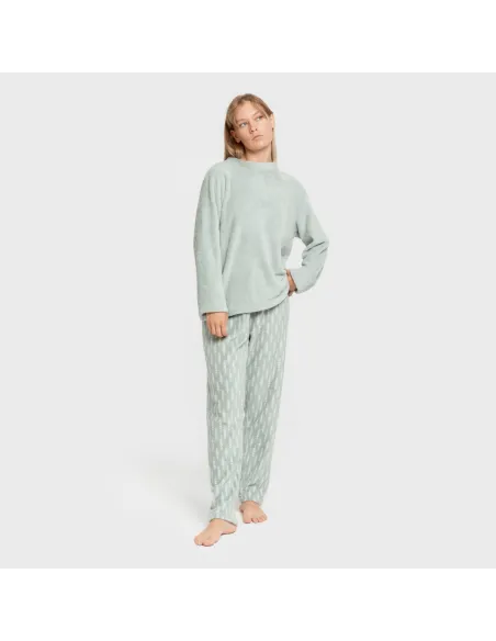 Pijama coral Espiga verde tiffany