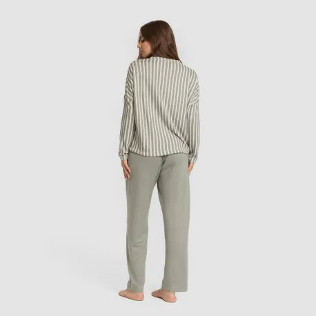 Pijama comprido Secret mulher Raya Marsella verde caça