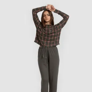 Pijama comprido Secret mulher Cuadro Nelby verde caça
