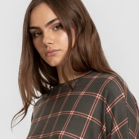 Pijama comprido Secret mulher Cuadro Nelby verde caça