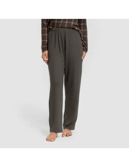 Pijama comprido Secret mulher Cuadro Nelby verde caça