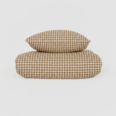 Capa de edredão algodão Iñaki ocre - verde seco