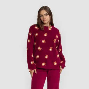 Pijama coral Tatin bordô