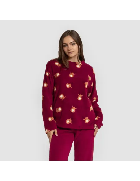 Pijama coral Tatin bordô