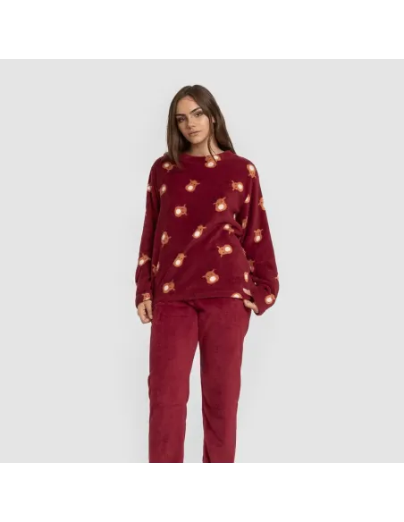 Pijama coral Tatin bordô