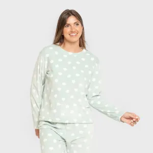 Pijama veludo super soft mulher Dula verde tiffany