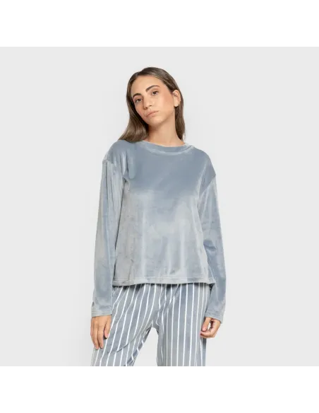 Pijama veludo super soft mulher Raya Astria indigo Pijama veludo super soft mulher Raya Astria indigo