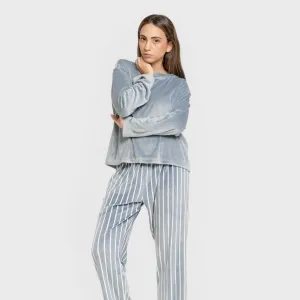 Pijama veludo super soft mulher Raya Astria indigo 2