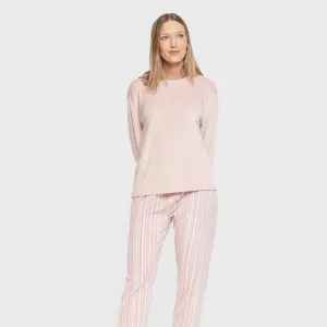Pijama veludo super soft mulher Raya Oli malva rosa