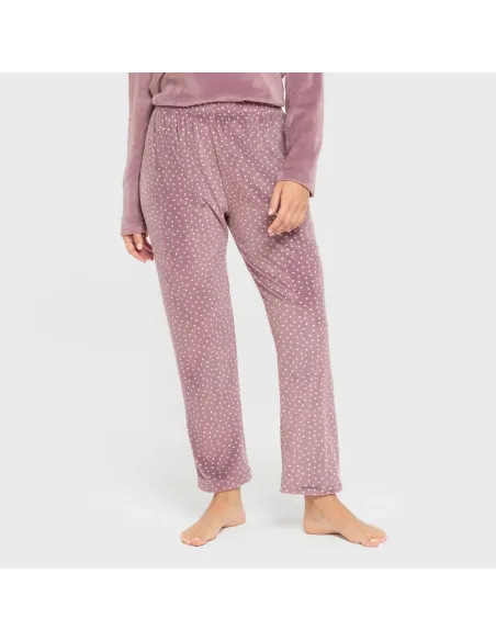 Pijama veludo super soft mulher Lolenda berinjela Pijama veludo super soft mulher Lolenda berinjela