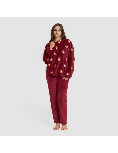 Pijama coral Tatin bordô