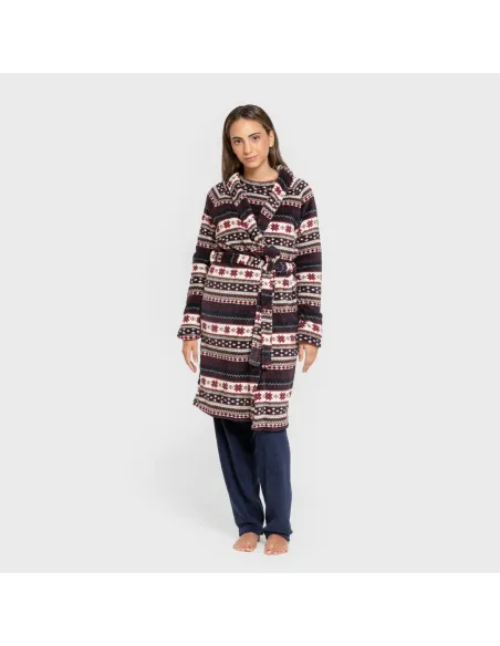 Roupão coral Gaspar azul marinho