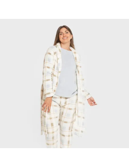 Roupão coral Cuadro Noric celeste