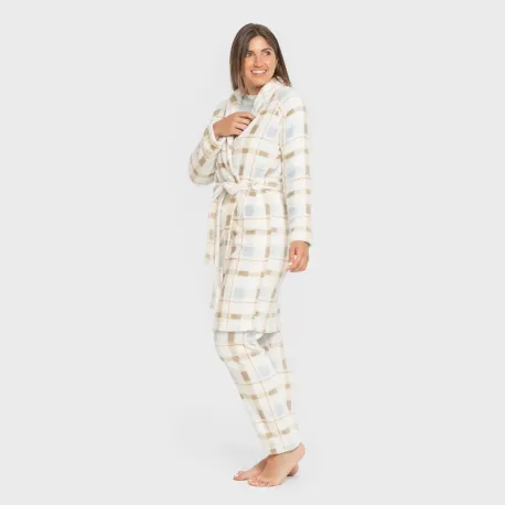 Roupão coral Cuadro Noric celeste