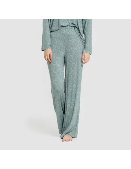 Pijama comprido viscosa mulher Virgo verde agua