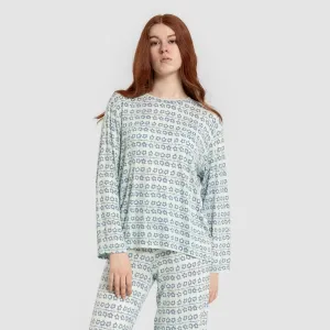 Pijama comprido viscosa mulhe Capricornio rosa