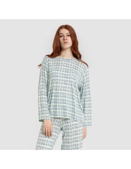 Pijama comprido viscosa mulhe Capricornio rosa