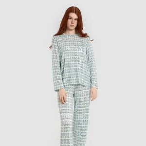 Pijama comprido viscosa mulhe Capricornio rosa 2