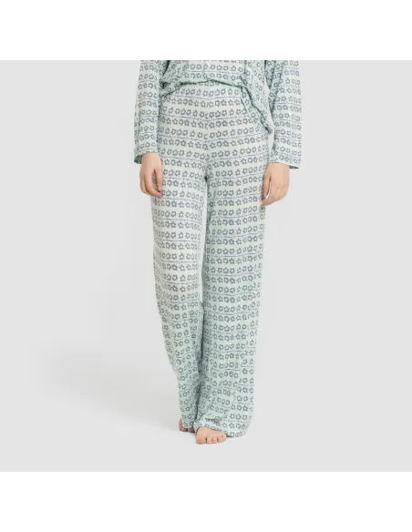 Pijama comprido viscosa mulhe Capricornio rosa